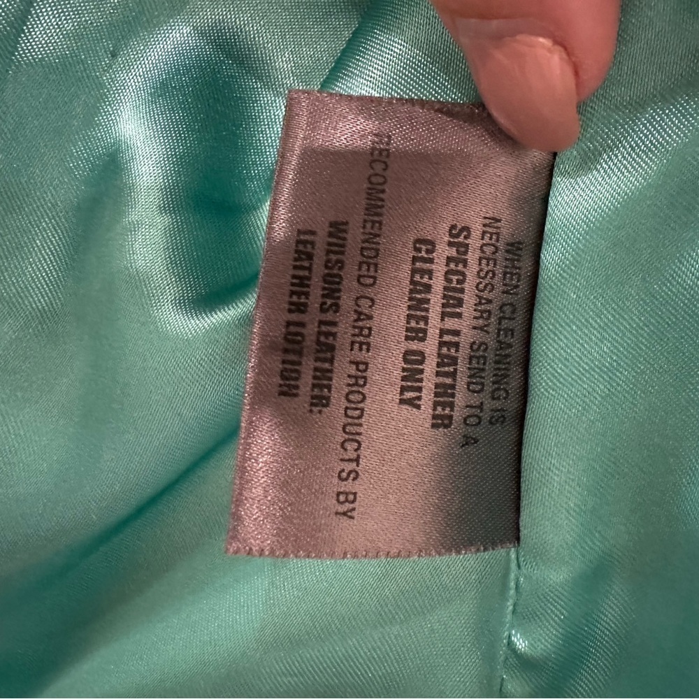Wilson Leather Vintage Jacket, Teal Blue, Size Small - Picture 6 of 8